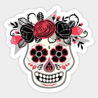 Day of the Dead White Skull Sticker